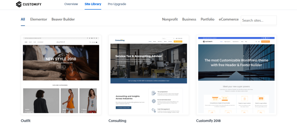 customify plantilla wordpress